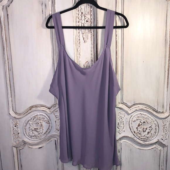 Only Necessities Tops Only Necessities Sheer Dusty Lavander Strap